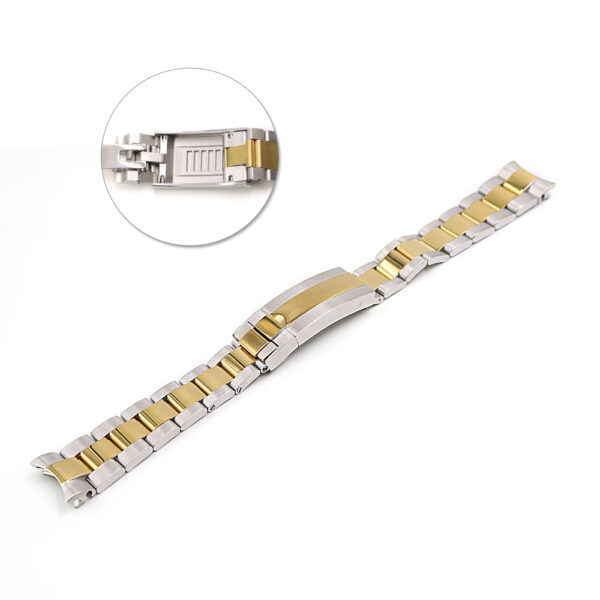 Two-Tone Steel & Gold Strap Bracelet Glidelock for Submariner, GMT Mod - 20mm