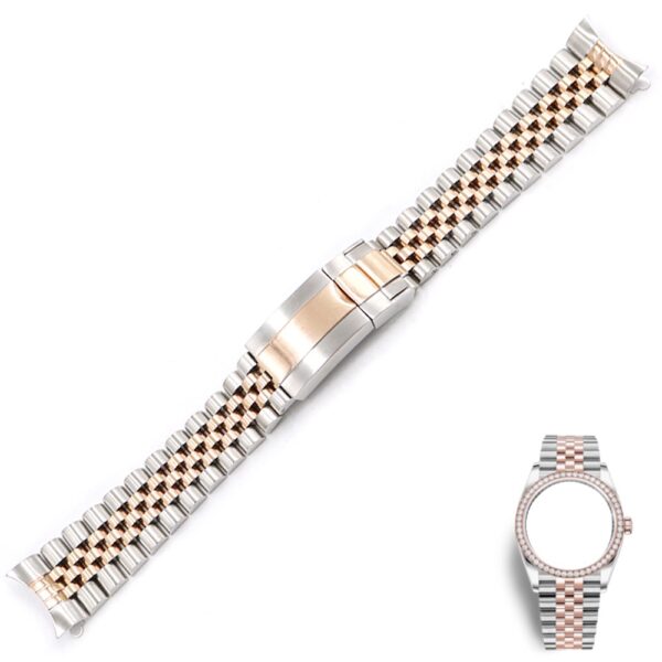 Two-Tone Steel & Rose Gold Strap Bracelet Jubilee for Datejust Mod Stainless Steel