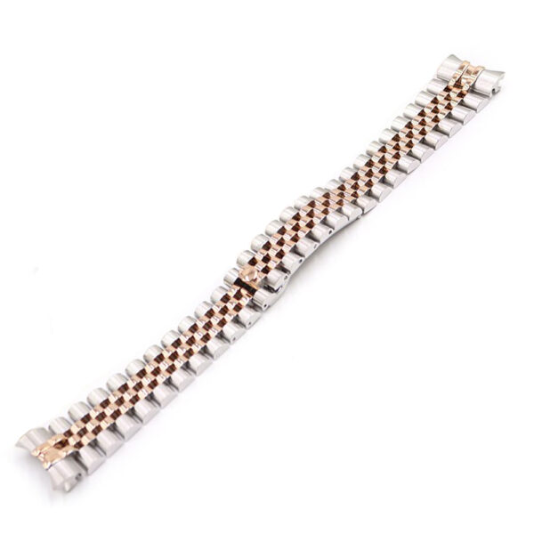 Two-Tone Steel & Rose Gold Strap Bracelet Jubilee for Datejust Mod Solid End Link 20mm Stainless Steel