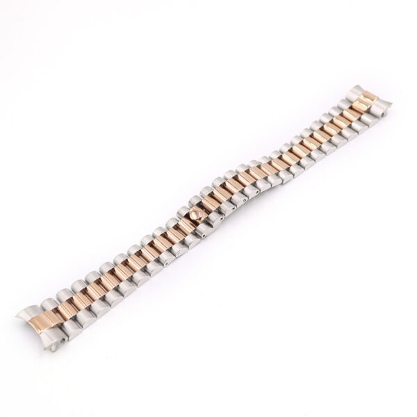 Two-Tone Steel & Rose Gold Strap Bracelet President for Datejust Mod Solid End Link 20mm Stainless Steel
