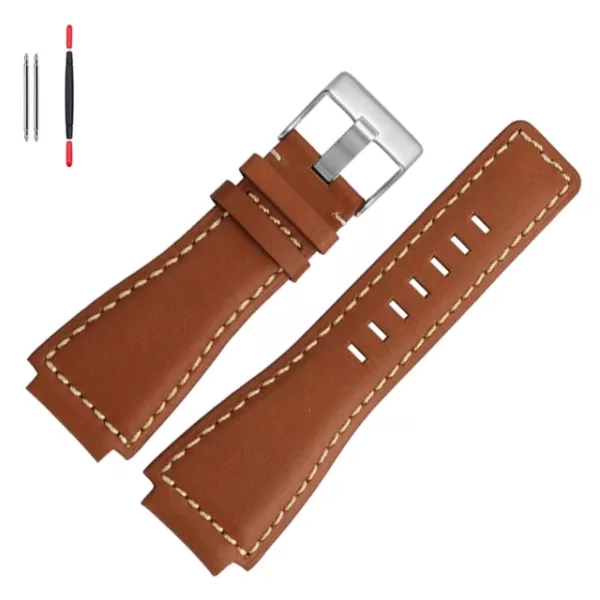 Brown Strap for BR01/BR03 Mod In Leather 34x24mm