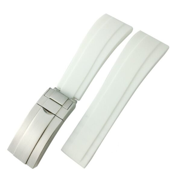 White Strap for Submariner, GMT, Daytona, Datejust Mod 20mm In Rubber