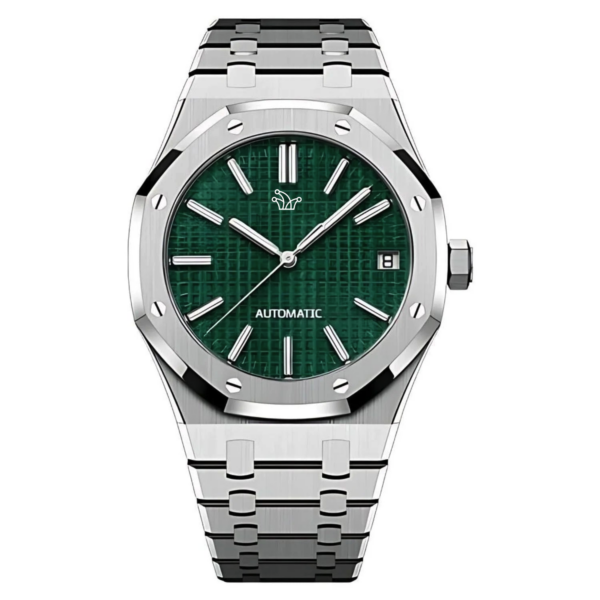 Green Seiko Mod Royal Oak in Stainless Steel – Custom NH35 Automatic Watch