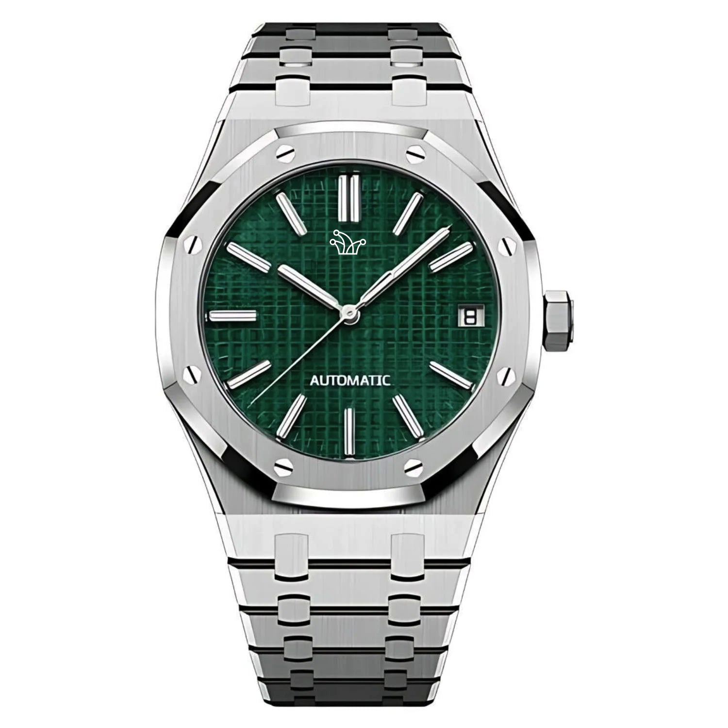 Green Seiko Mod Royal Oak in Stainless Steel – Custom NH35 Automatic Watch