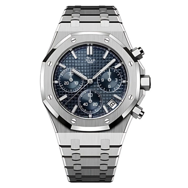 Blue Seiko Mod Royal Oak Chronograph “Kasparov” – Custom VK63 Hybrid Movement Watch