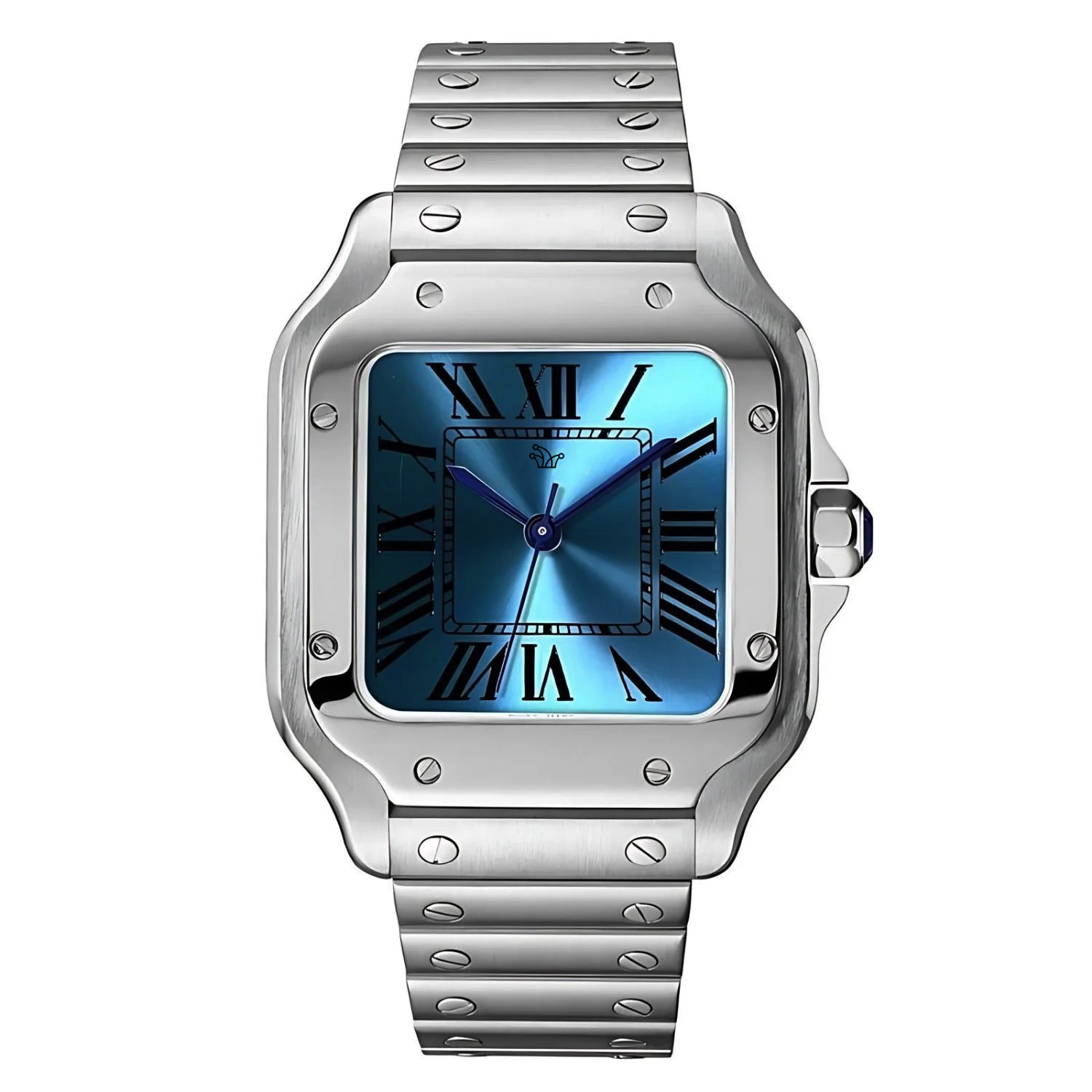 Ice Blue Seiko Mod Santos Large – Custom NH35 Automatic Watch