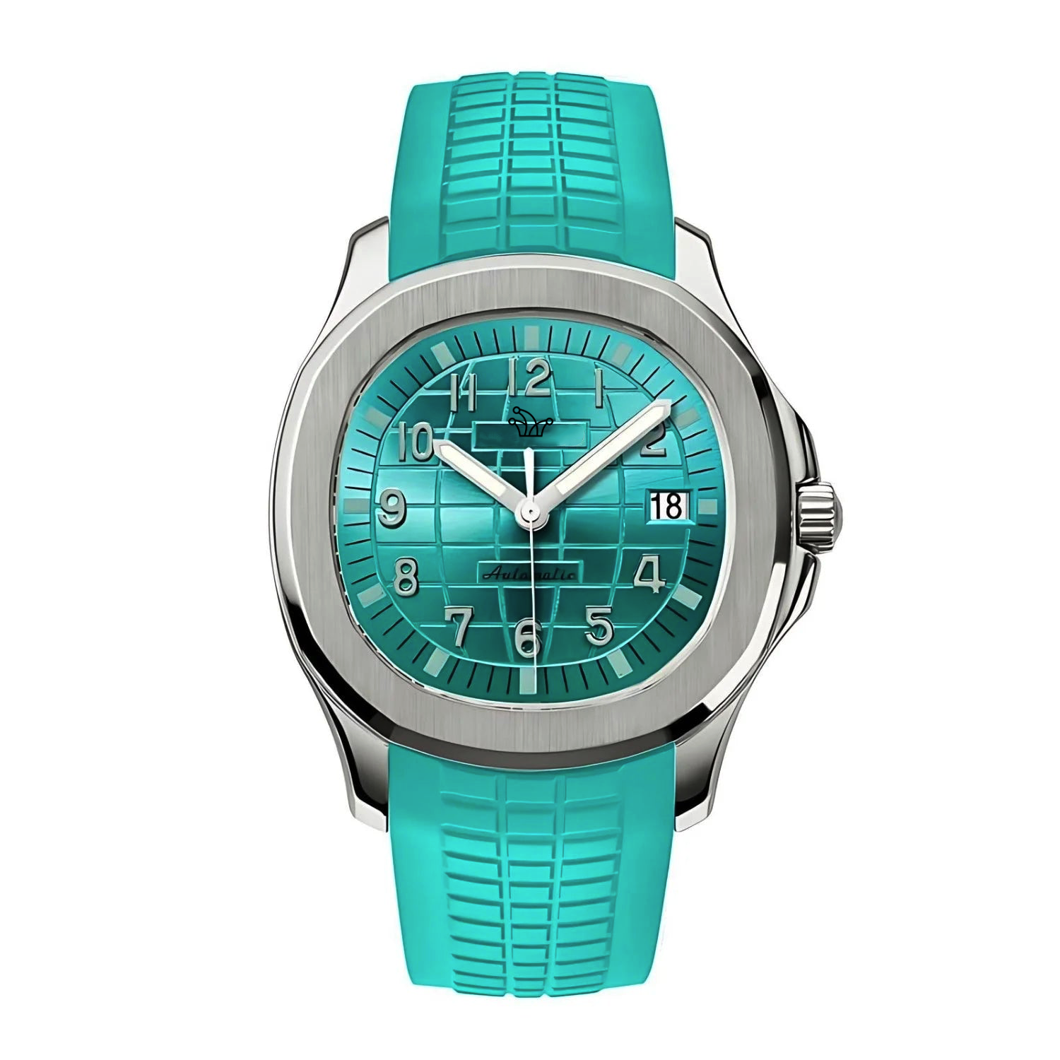 Ice Blue Seiko Mod Aquanaut with Rubber Bracelet – Custom NH35 Automatic Watch