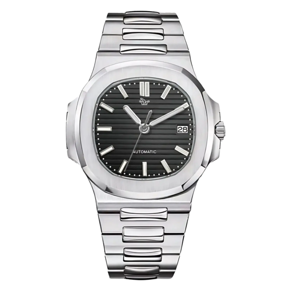 Black Seiko Mod Nautilus – Custom NH35 Automatic Watch