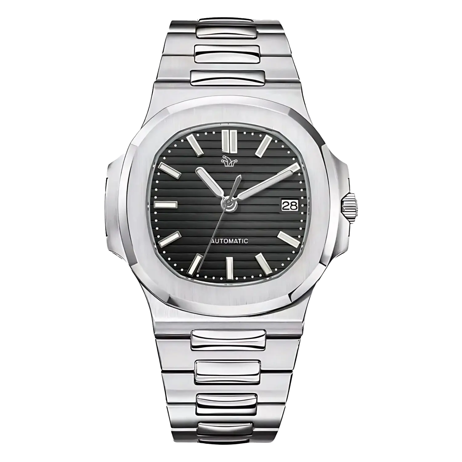 Black Seiko Mod Nautilus – Custom NH35 Automatic Watch