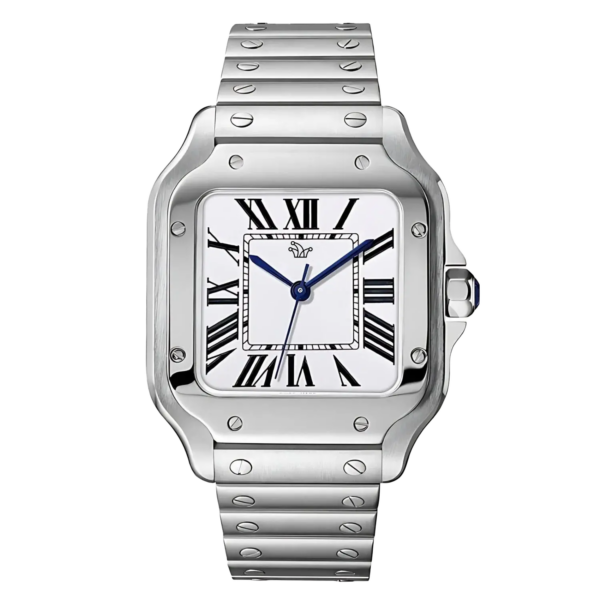White Seiko Mod Santos Large – Custom NH35 Automatic Watch
