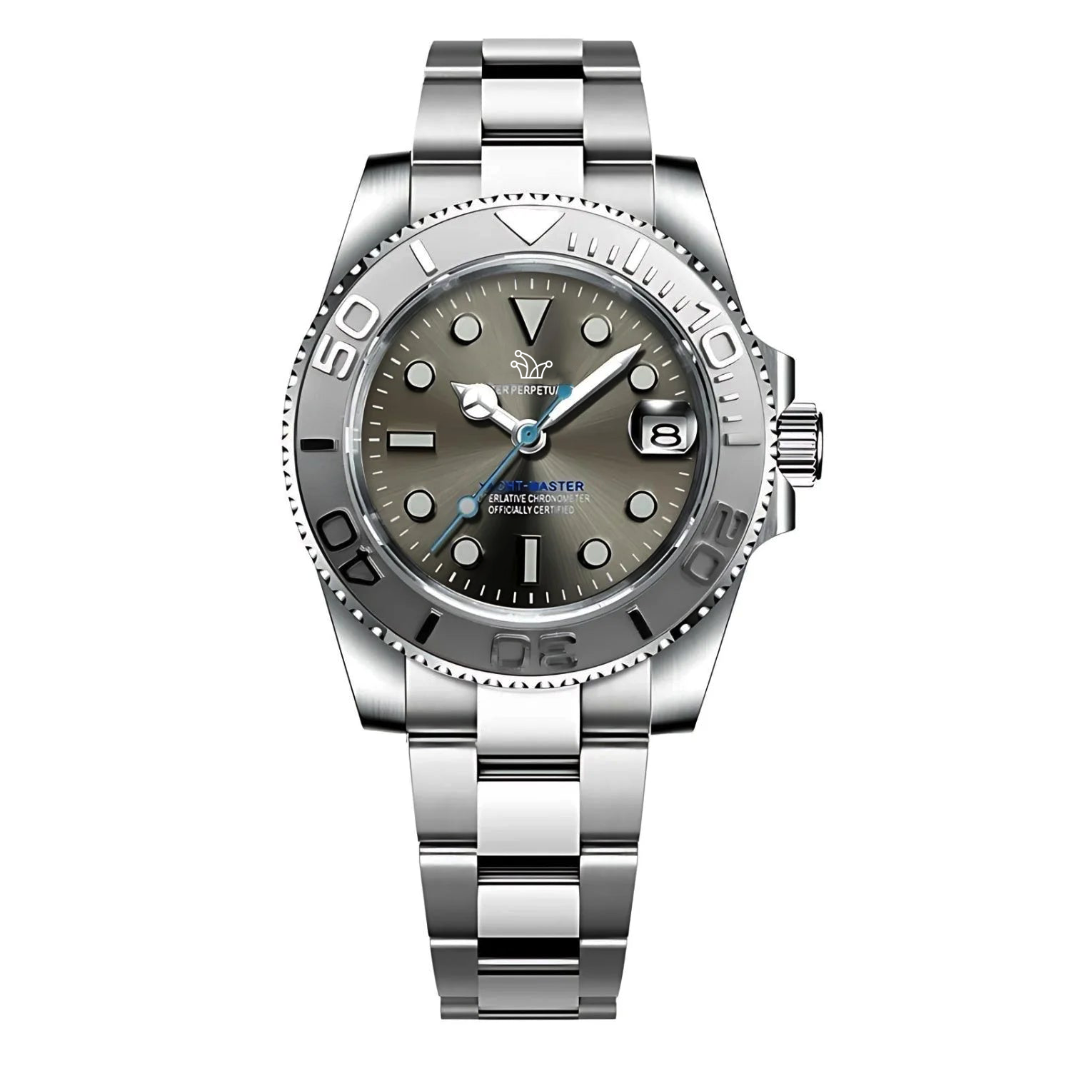 Grey Seiko Mod Yacht-Master with Oyster Bracelet – Custom NH35 Automatic Watch