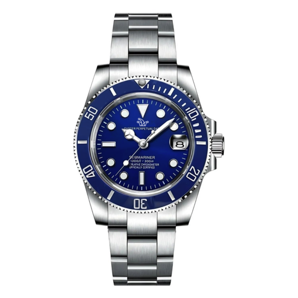 Blue Seiko Mod Submariner Smurf – Custom NH35 Automatic Watch