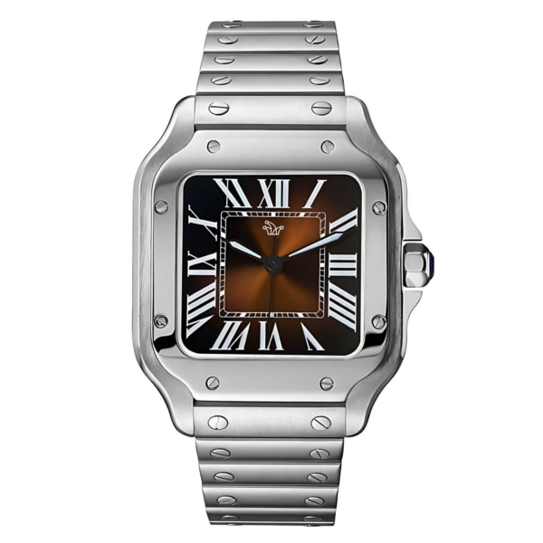 Brown Seiko Mod Santos Large – Custom NH35 Automatic Watch