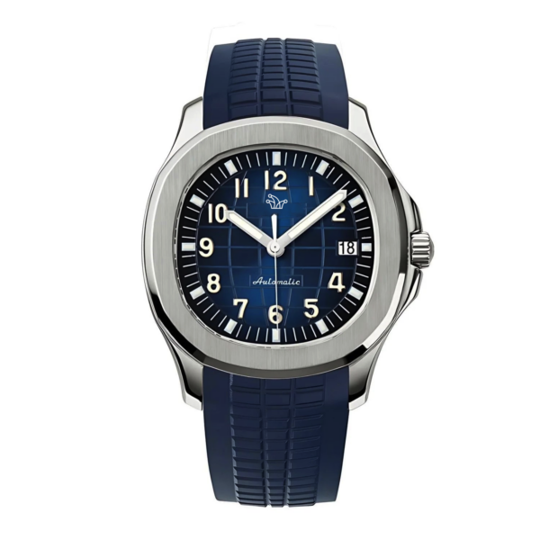 Blue Seiko Mod Aquanaut with Rubber Bracelet – Custom NH35 Automatic Watch