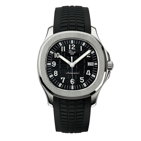 Black Seiko Mod Aquanaut with Rubber Bracelet – Custom NH35 Automatic Watch