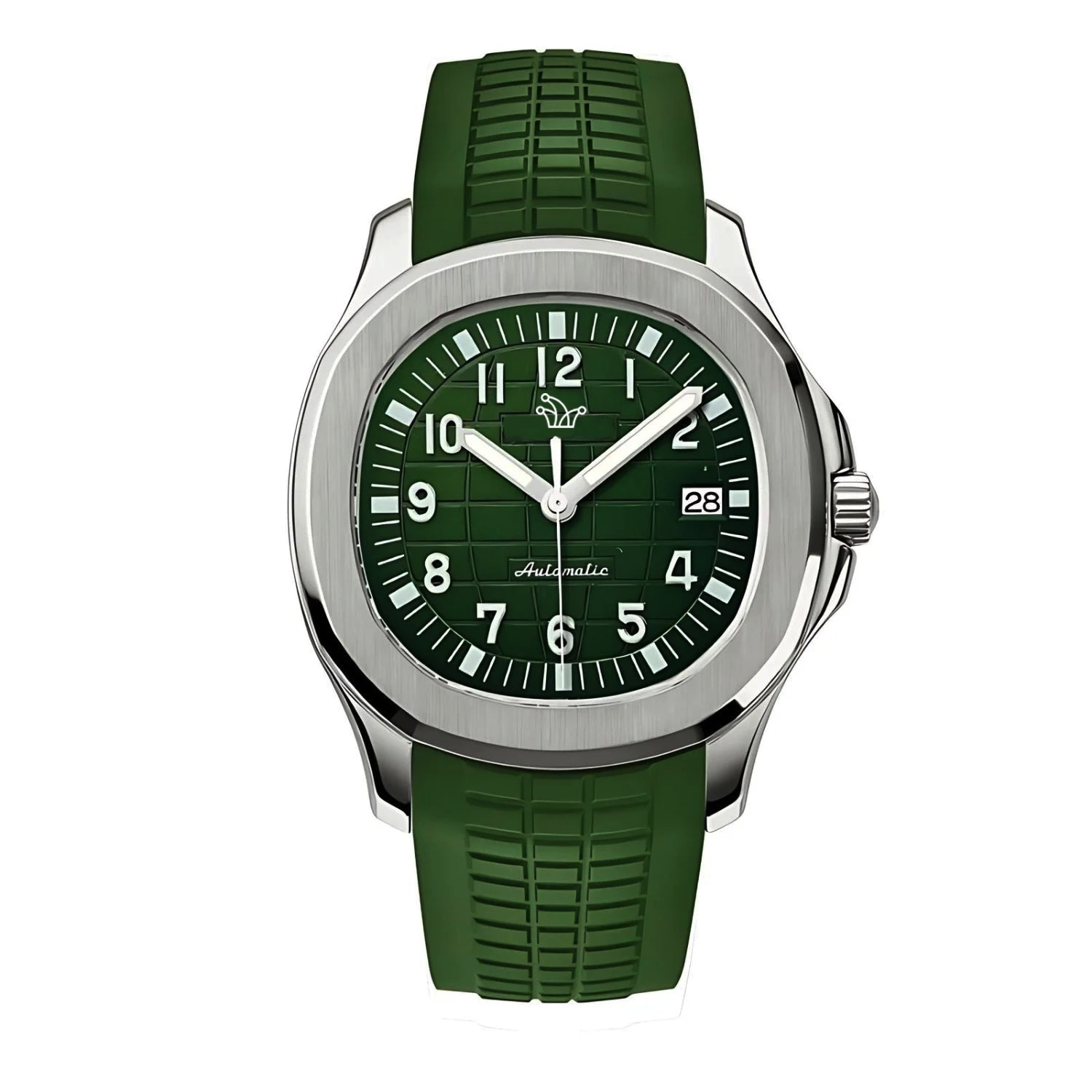 Green Tropical Seiko Mod Aquanaut with Rubber Bracelet – Custom NH35 Automatic Watch