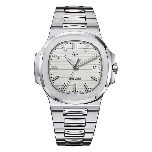 White Seiko Mod Nautilus – Custom NH35 Automatic Watch
