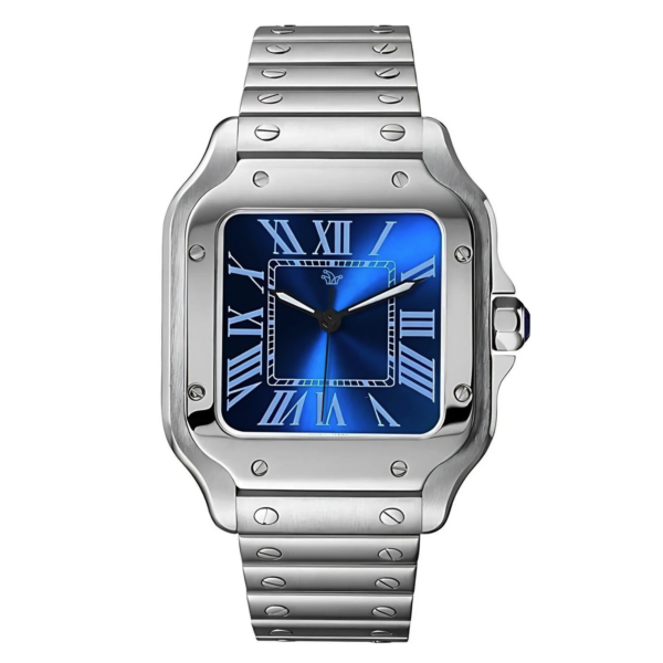 Blue Seiko Mod Santos Large – Custom NH35 Automatic Watch