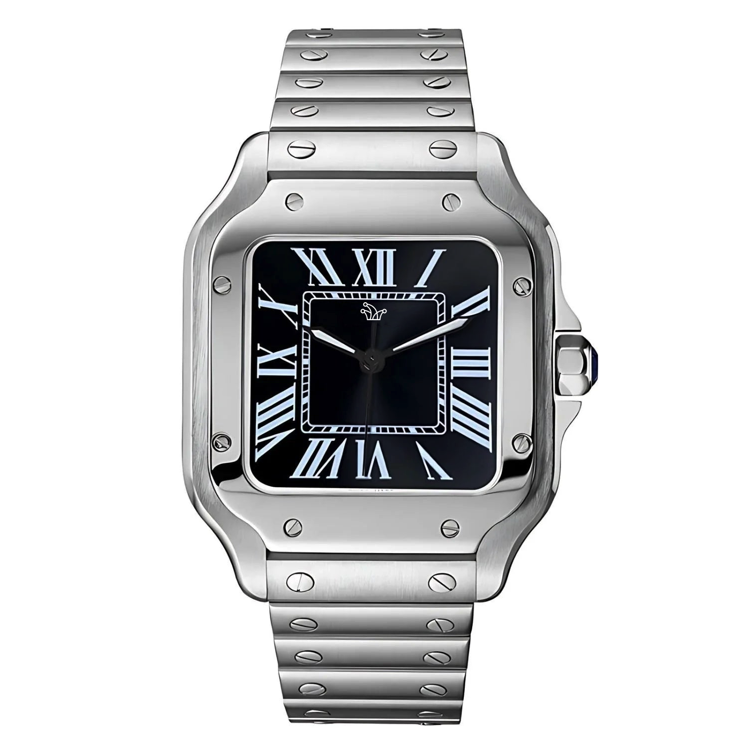 Black Seiko Mod Santos Large – Custom NH35 Automatic Watch