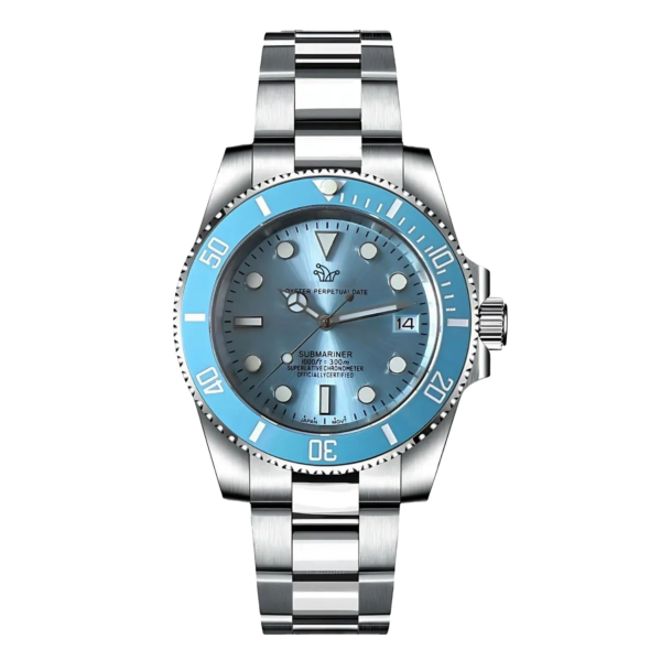 Ice Blue Seiko Mod Submariner – Custom NH35 Automatic Watch